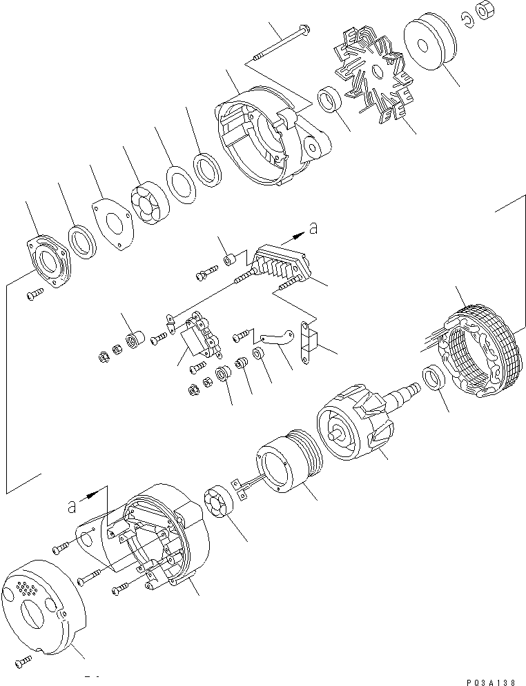Engines Komatsu / 4D95LE-2A S/N 100005-UP(4d95le0c) / ALTERNATOR (35A) (INNER PARTS)(#100460-)(030670 : A6010-B0A2)