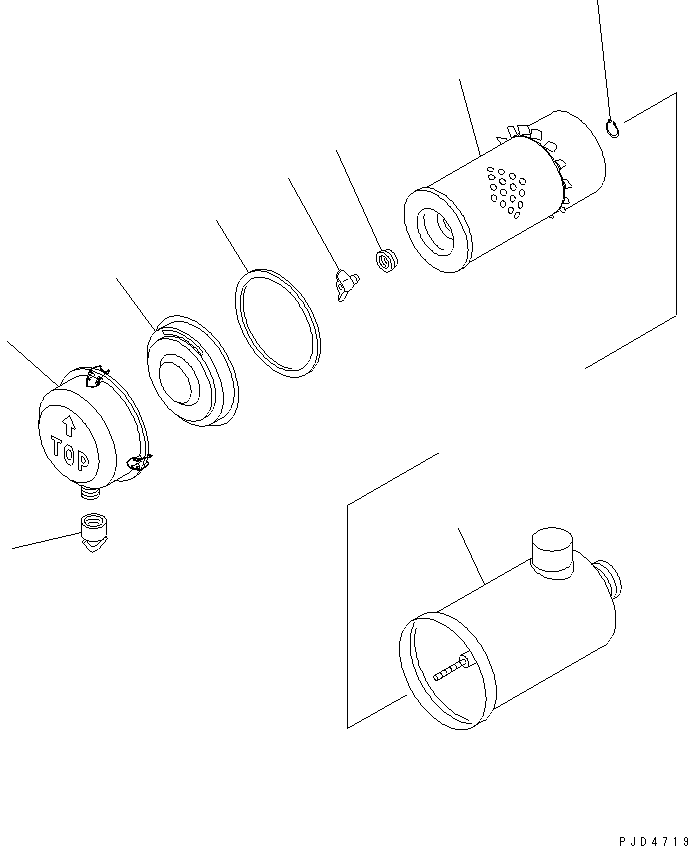 Engines Komatsu / 4D95LE-2A S/N 100005-UP(4d95le0c) / AIR CLEANER (SINGLE ELEMENT TYPE)(#100008-)(030830 : B9999-A0A2)
