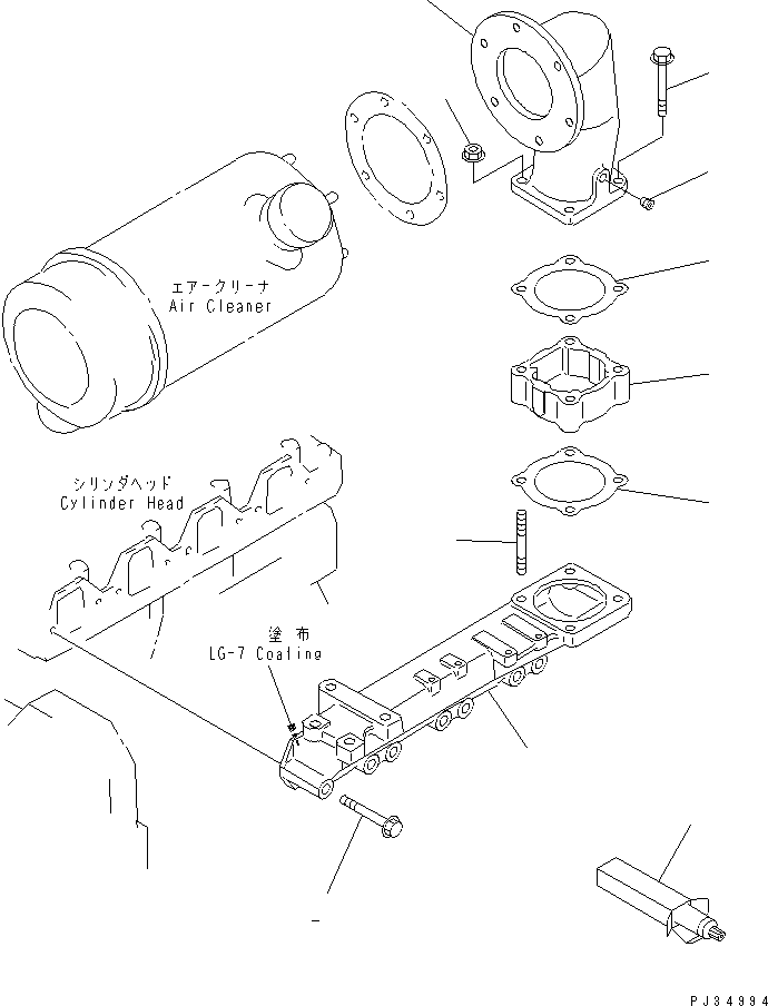 Engines Komatsu / 4D95S-W-1F-P S/N 23318-UP(4d95s-0r) / AIR INTAKE MANIFOLD AND CONNECTION(#23318-30907)(030040 : 0131)
