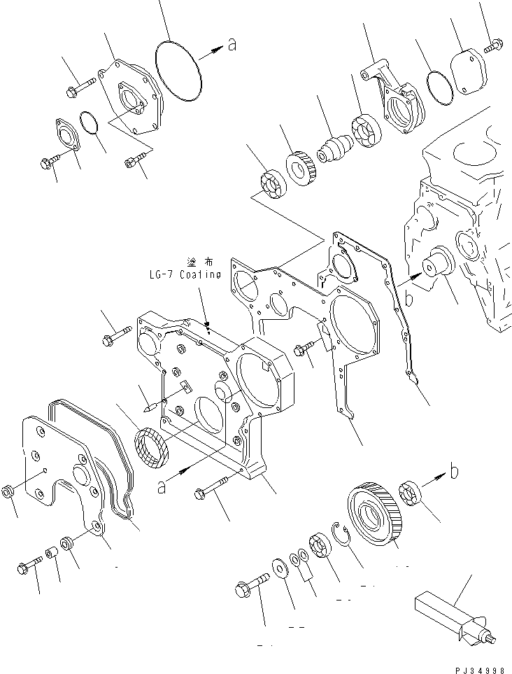 Engines Komatsu / 4D95S-W-1F-P S/N 23318-UP(4d95s-0r) / FRONT COVER AND GEAR(060020 : 0205)
