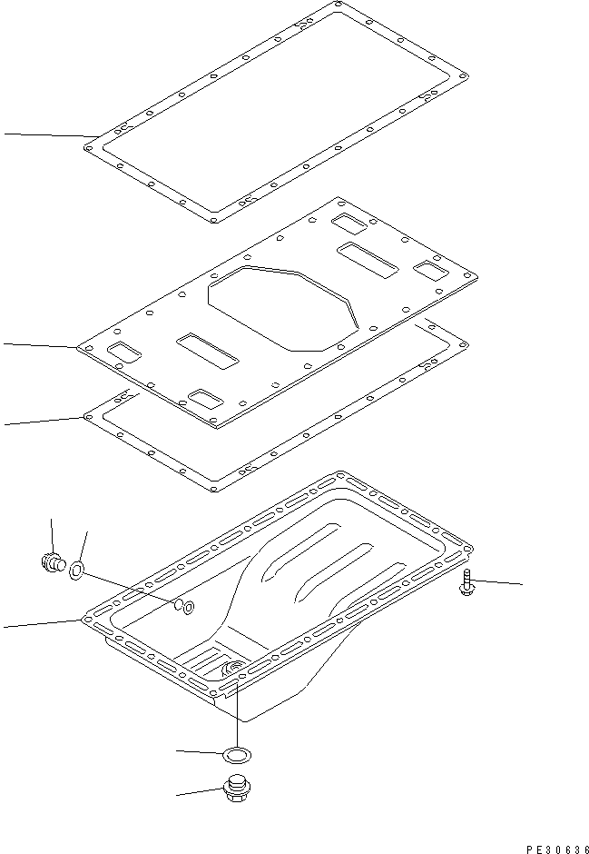 Engines Komatsu / 4D95S-W-1F-P S/N 23318-UP(4d95s-0r) / OIL PAN (DOUBLE BOTTOM TYPE)(#74639-)(060060 : 0215A)