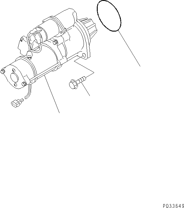 Komatsu parts book diagram for 4D95S-W-1F-Q S/N 23318-UP: STARTING MOTOR AND MOUNTING (2.8KW)