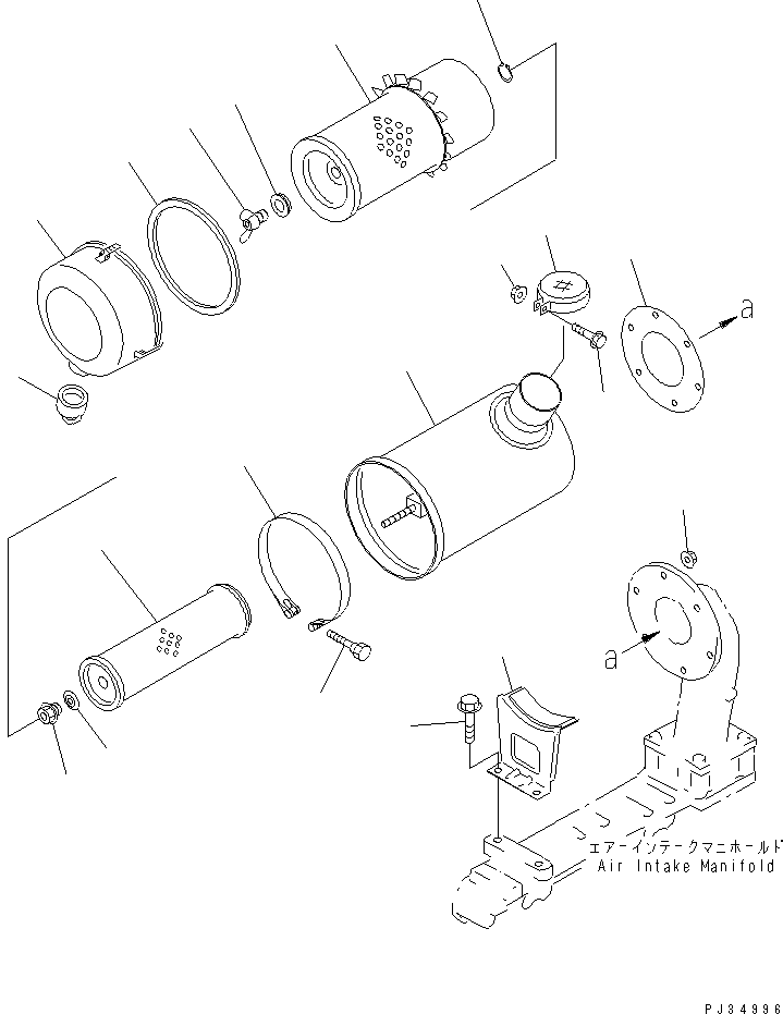Engines Komatsu / 4D95S-W-1F-T S/N 23318-UP (Trimming Dozer)(4d95s-5c) / AIR CLEANER AND MOUNTING(030060 : 0142)