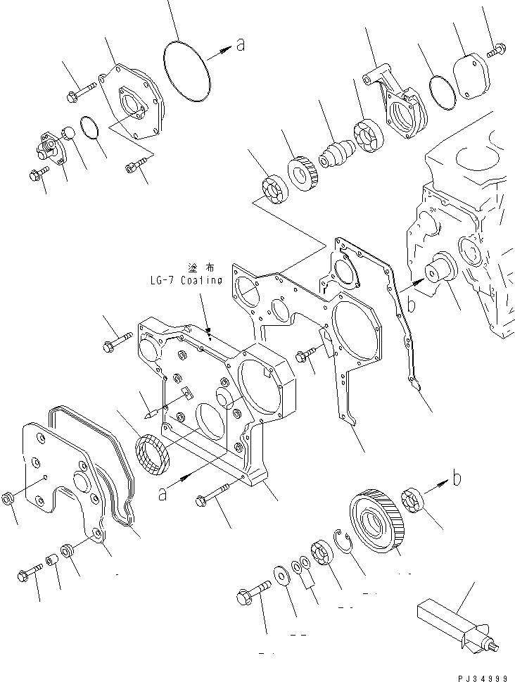 Engines Komatsu / 4D95S-W-1F-T S/N 23318-UP(4d95s-5r) / FRONT COVER AND GEAR(060020 : 0206)