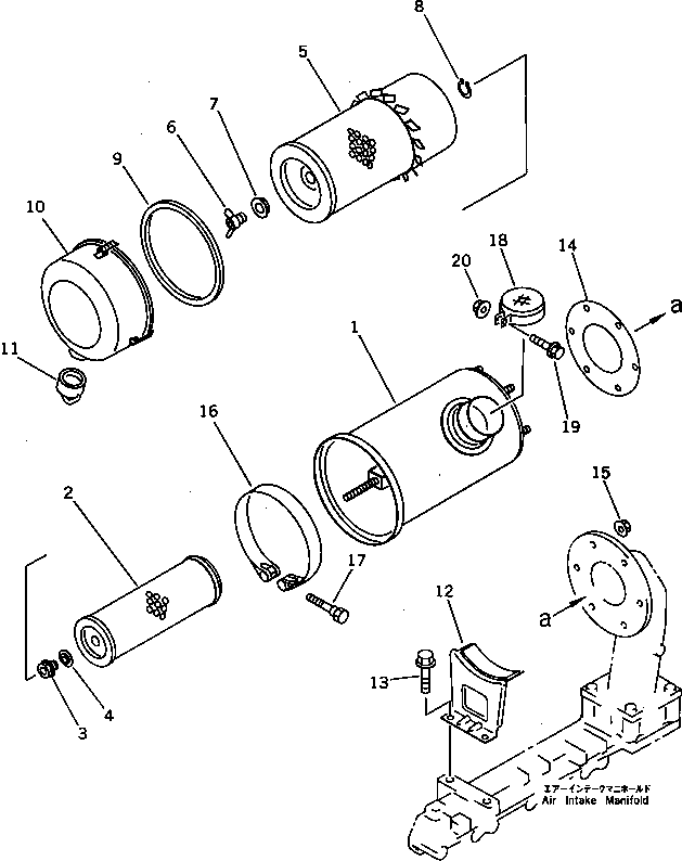 Engines Komatsu / 4D95S-W-1G-P S/N 23318-UP(4d95s-8r) / AIR CLEANER AND MOUNTING(030060 : 0141)