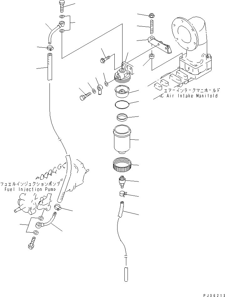 Engines Komatsu / 4D95S-W-1G-P S/N 23318-UP(4d95s-bc) / WATER SEPARATOR AND PIPING(#43240-)(120040 : 0415)