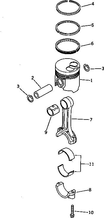 Engines Komatsu / 4D95S-W-1G-T S/N 23318-UP(4d95s-cr) / PISTON AND CONNECTING ROD(060060 : 0235)