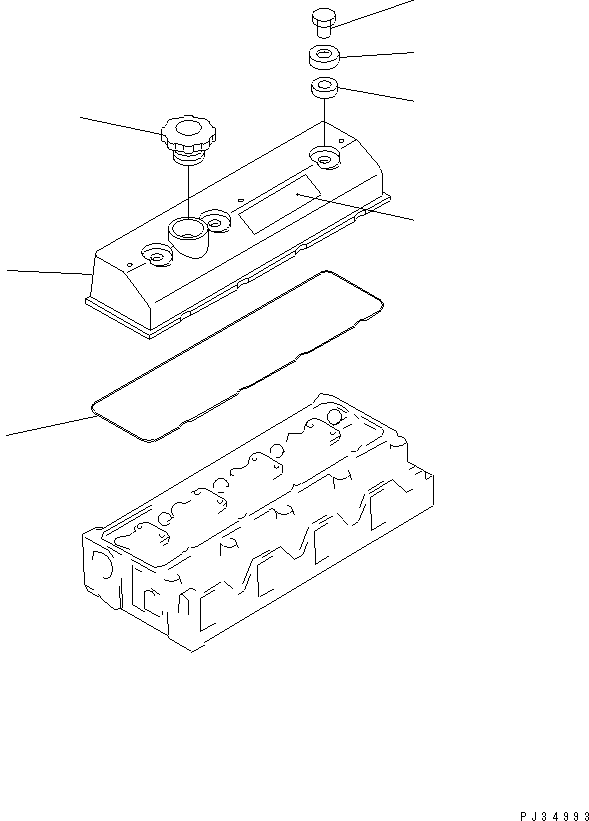 Komatsu parts book diagram for 4D95S-W-1G-S S/N 23318-UP: CYLINDER HEAD COVER