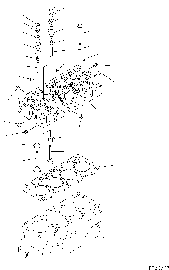Komatsu parts book diagram for 4D95S-1J-T S/N 124813-UP: CYLINDER HEAD