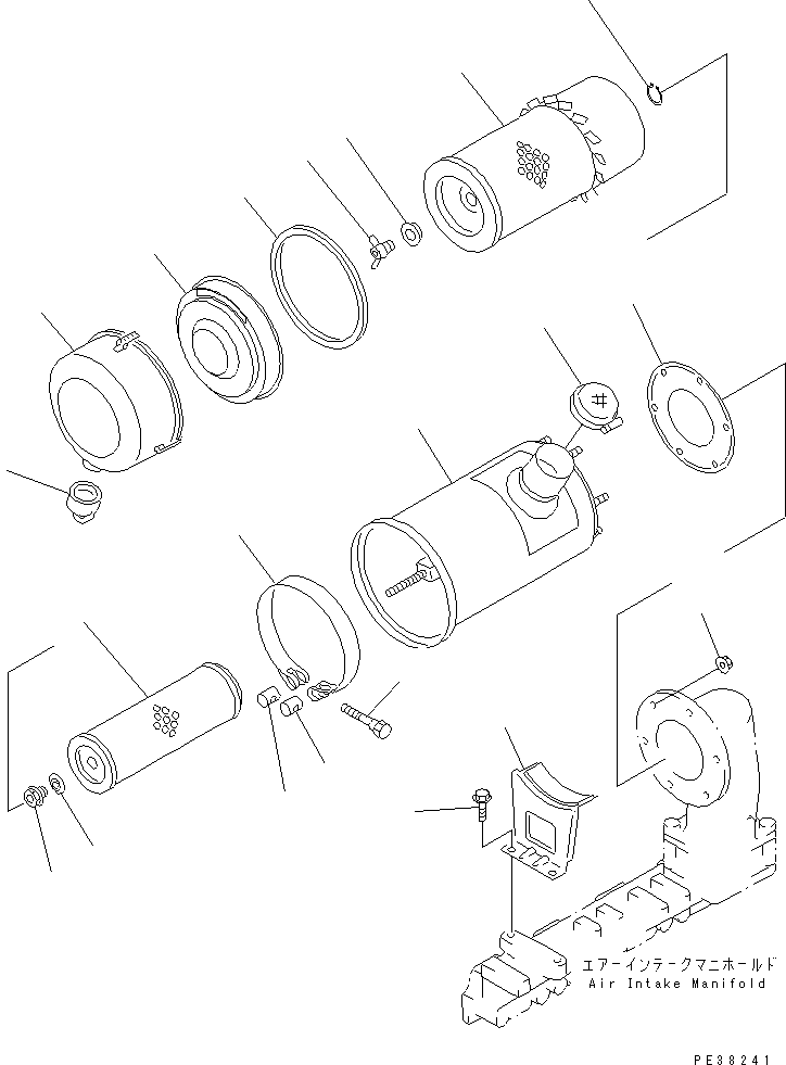 Komatsu parts book diagram for 4D95S-1J-T S/N 124813-UP: AIR CLEANER(#136990-)
