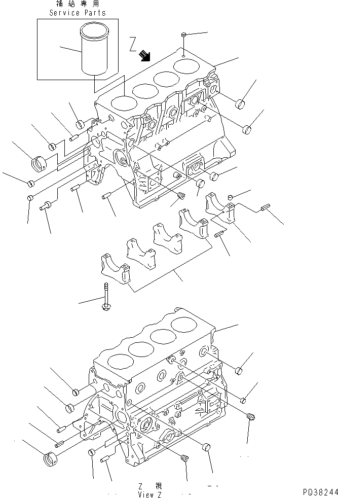 Engines Komatsu / 4D95S-1J-T S/N 124813-UP(4d95s-er) / CYLINDER BLOCK(030140 : A2010-A0A3)
