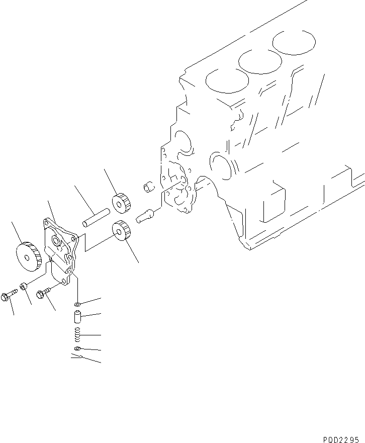 Komatsu parts book diagram for 4D95S-1J-T S/N 124813-UP: OIL PUMP