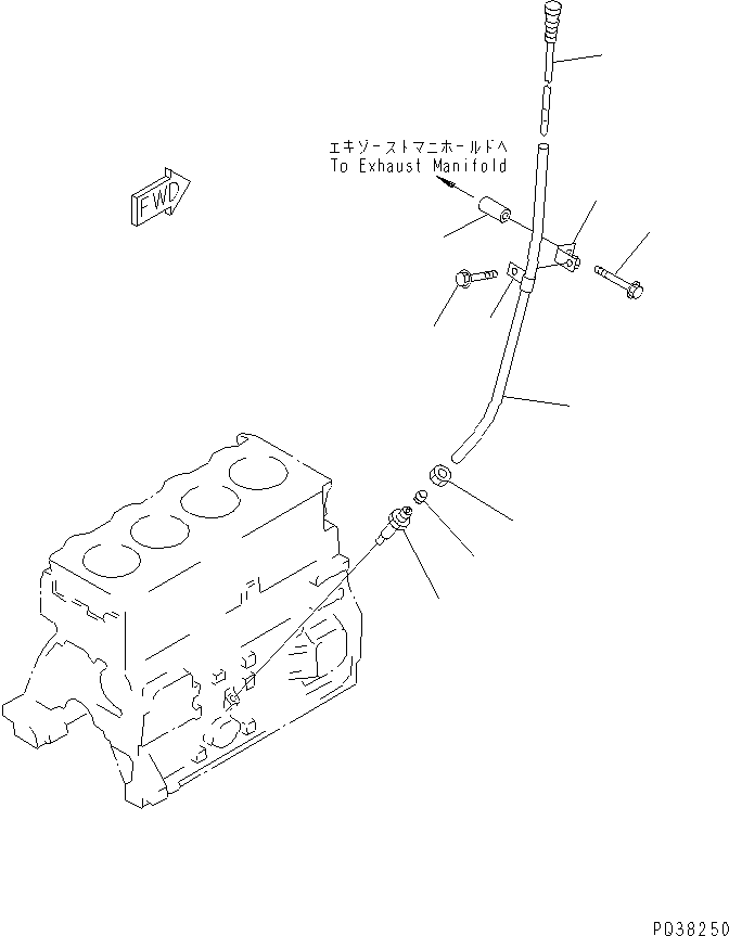 Komatsu parts book diagram for 4D95S-1J-T S/N 124813-UP: OIL LEVEL GAUGE(#136990-163445)