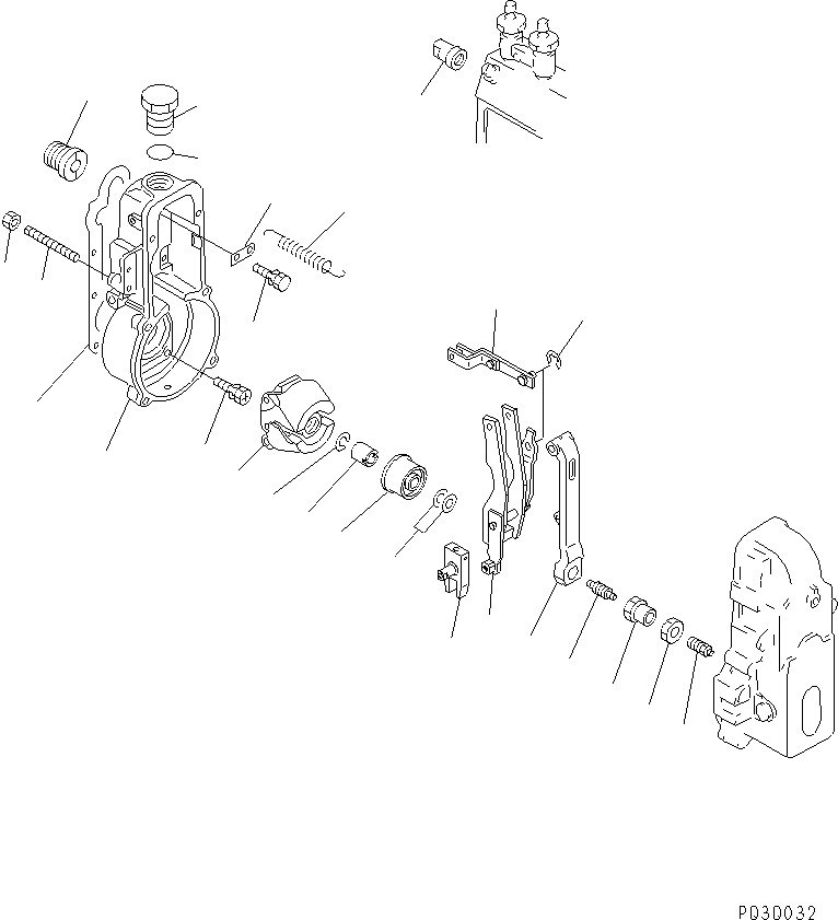 Komatsu parts book diagram for 4D95S-1J-T S/N 124813-UP: FUEL INJECTION PUMP (GOVERNOR) (1/2) (INNER PARTS)(#136990-)