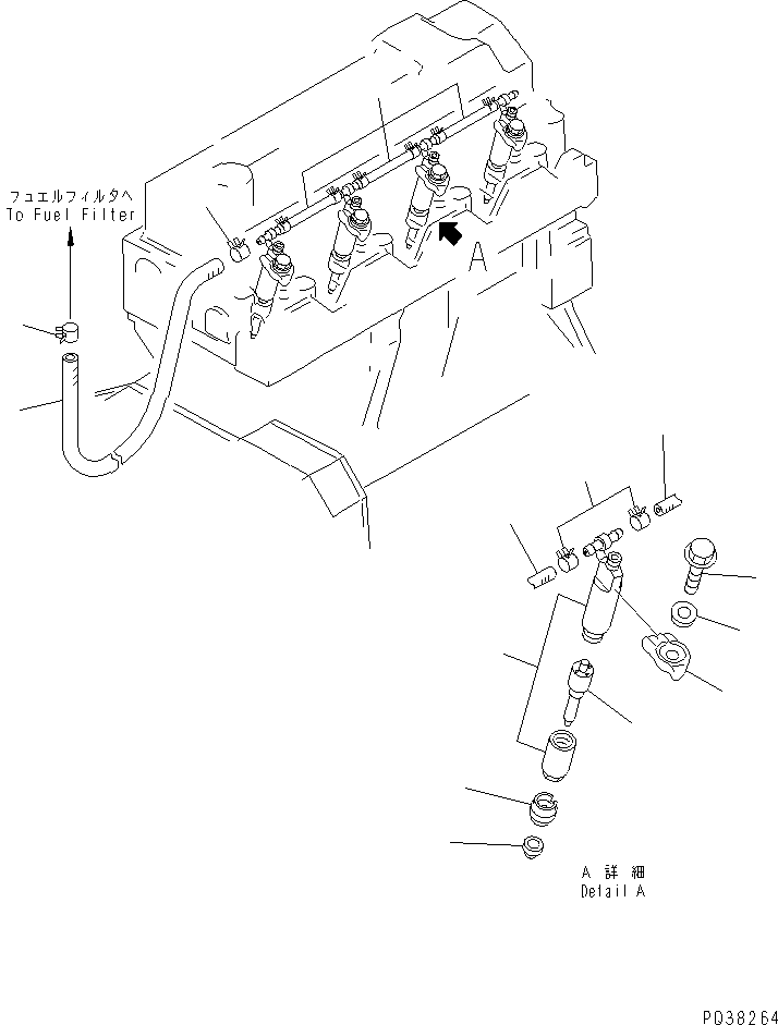 Komatsu parts book diagram for 4D95S-1J-T S/N 124813-UP: INJECTION NOZZLE(#136990-157248)