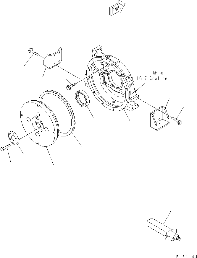 Engines Komatsu / 4D95S-W-1D S/N 17743-UP(4d95s-kc) / FLYWHEEL AND FLYWHEEL HOUSING(#16864-)(060040 : 0221)
