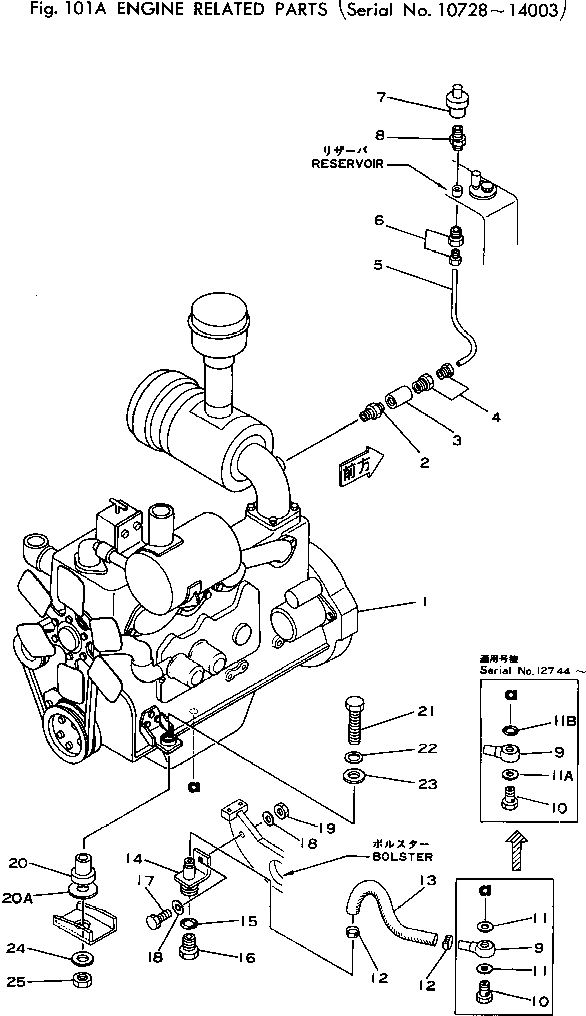 Wheel Loaders Komatsu / 510-1 S/N 10001-UP(510-1r) / ENGINE RELATED PARTS(#10728-14003)(030020 : 101A)