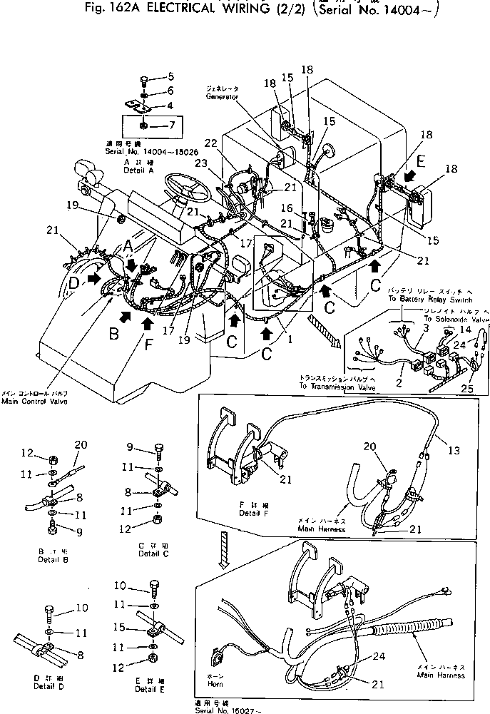 Wheel Loaders Komatsu / 510-1 S/N 10001-UP(510-1r) / ELECTRICAL WIRING (2/2)(#14004-)(030220 : 162A)
