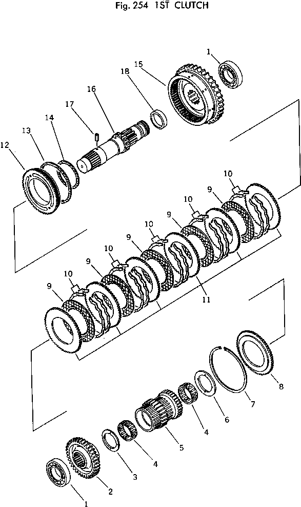 Wheel Loaders Komatsu / 510-1 S/N 10001-UP(510-1r) / 1ST CLUTCH(060050 : 254)