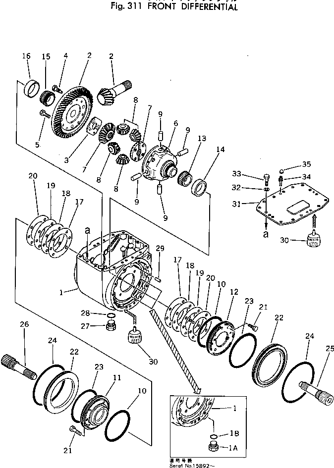 Wheel Loaders Komatsu / 510-1 S/N 10001-UP(510-1r) / FRONT DIFFERENTIAL(090030 : 311)