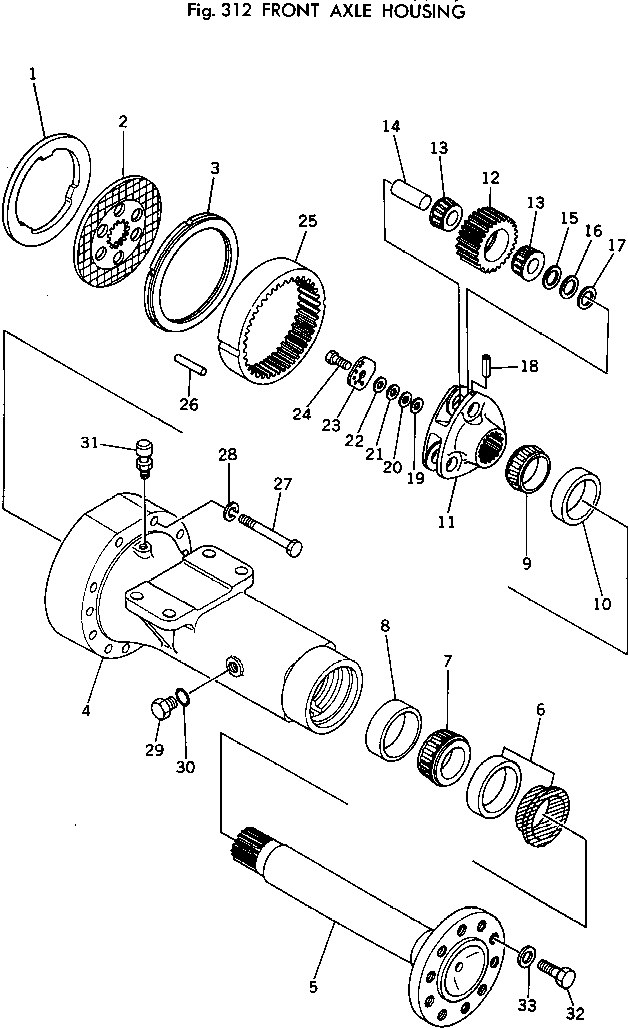 Wheel Loaders Komatsu / 510-1 S/N 10001-UP(510-1r) / FRONT AXLE HOUSING(090040 : 312)