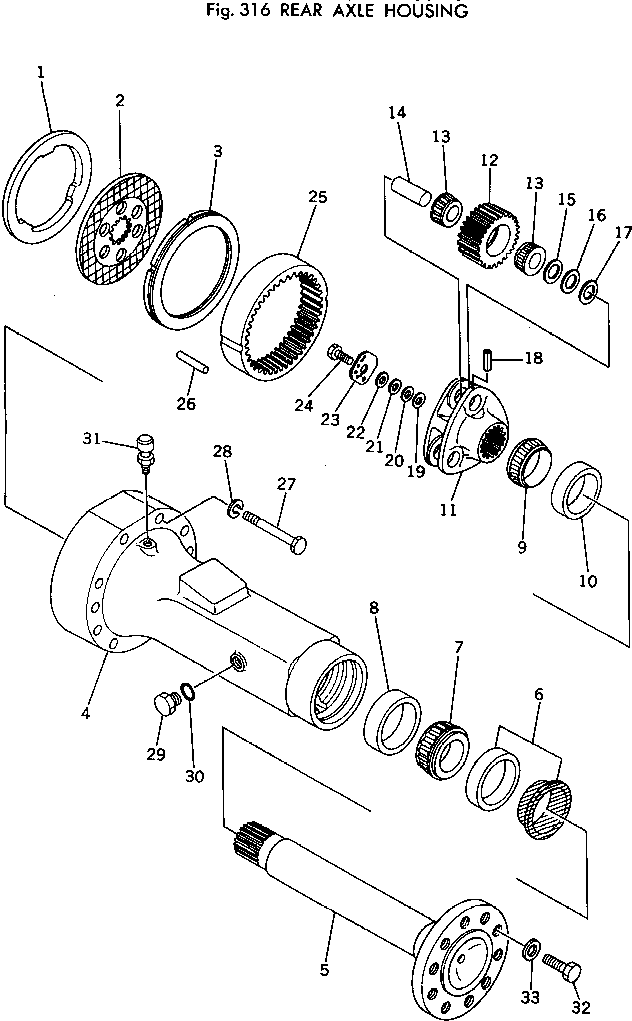 Wheel Loaders Komatsu / 510-1 S/N 10001-UP(510-1r) / REAR AXLE HOUSING(090090 : 316)