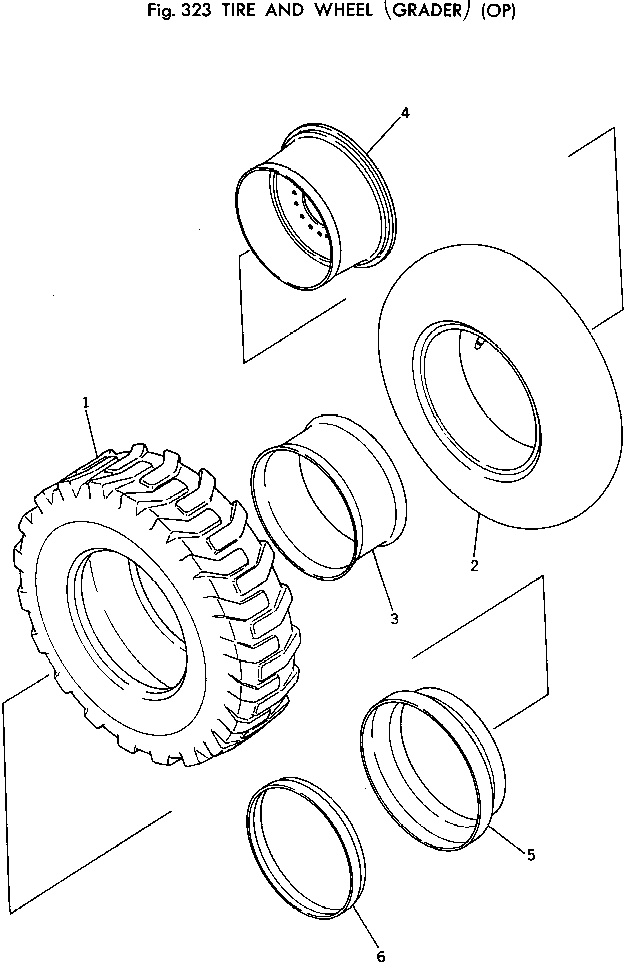 Wheel Loaders Komatsu / 510-1 S/N 10001-UP(510-1r) / TIRE AND WHEEL (GRADER)(090120 : 323)