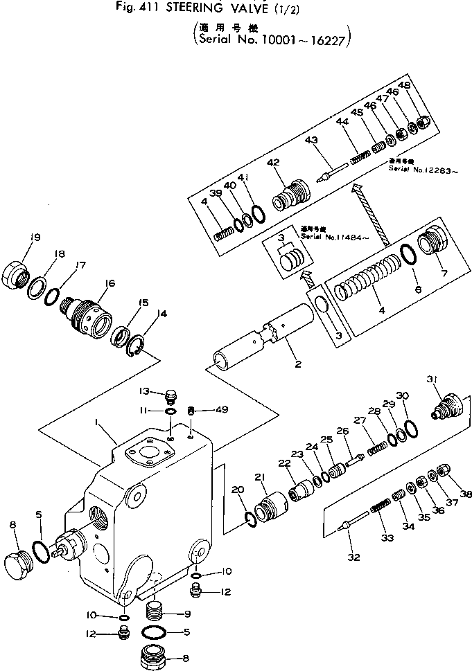 Wheel Loaders Komatsu / 510-1 S/N 10001-UP(510-1r) / STEERING VALVE (1/2)(#10001-16227)(120030 : 411)