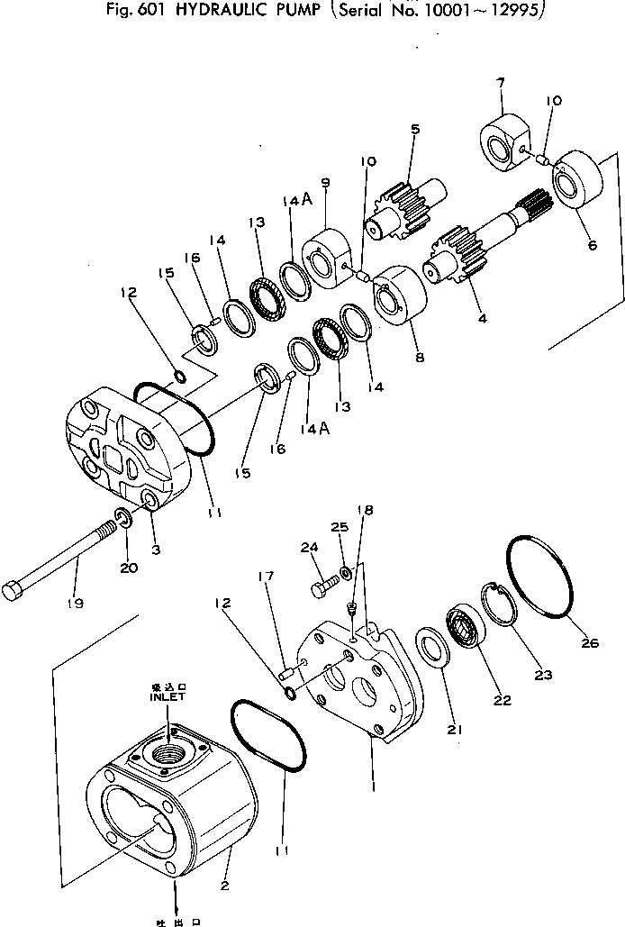 Wheel Loaders Komatsu / 510-1 S/N 10001-UP(510-1r) / HYDRAULIC PUMP(#10001-12995)(180010 : 601)