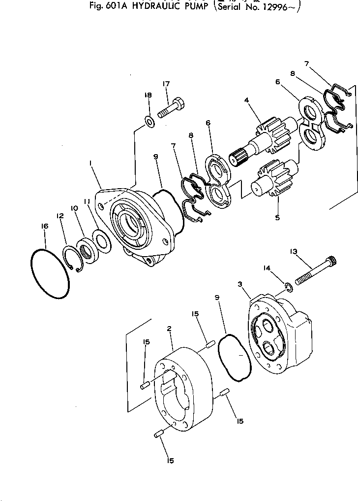 Wheel Loaders Komatsu / 510-1 S/N 10001-UP(510-1r) / HYDRAULIC PUMP(#12996-)(180020 : 601A)