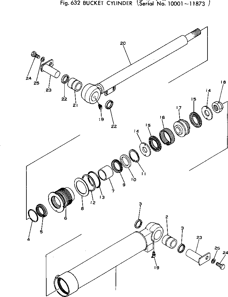 Wheel Loaders Komatsu / 510-1 S/N 10001-UP(510-1r) / BUCKET CYLINDER(#10001-11873)(180100 : 632)