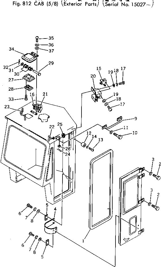 Wheel Loaders Komatsu / 510-1 S/N 10001-UP(510-1r) / CAB (5/8) (EXTERIOR PARTS)(#15027-)(240120 : 812)