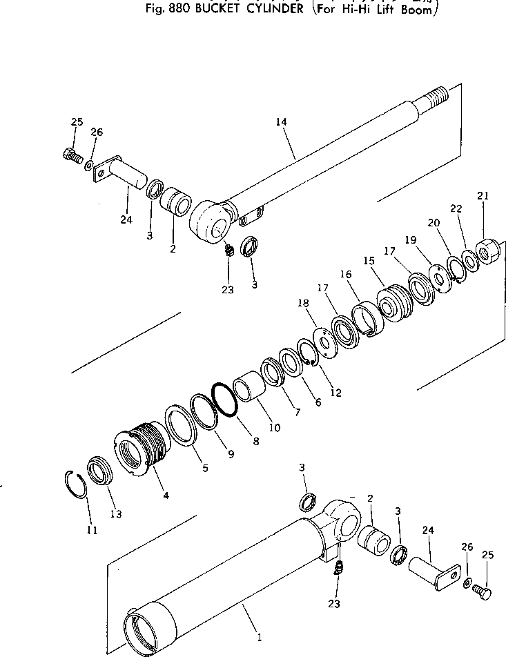 Wheel Loaders Komatsu / 510-1 S/N 10001-UP(510-1r) / BUCKET CYLINDER (FOR HI-HI LIFT BOOM)(240460 : 880)