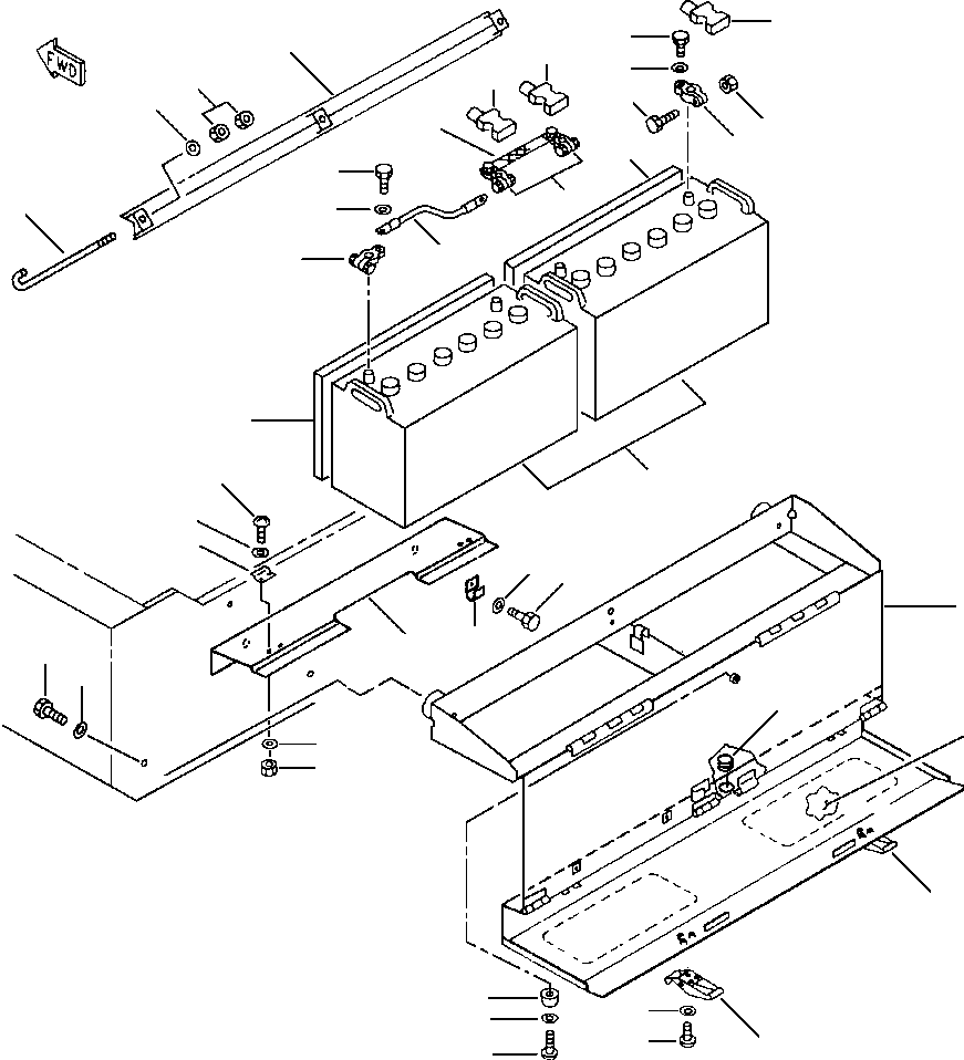Wheel Loaders DRESSTA / 512 S/N C003001-UP(512) / BATTERY AND BATTERY BOX(01-044 : 01-044)