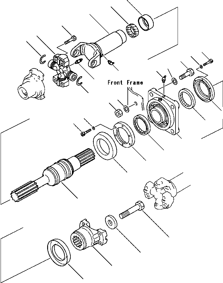 Wheel Loaders DRESSTA / 512 S/N C003001-UP(512) / DRIVE SHAFT FRONT(03-004 : 03-004)