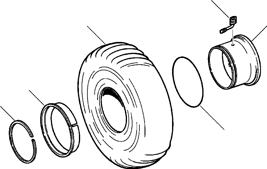 Wheel Loaders DRESSTA / 512 S/N C003001-UP(512) / TIRES AND WHEELS - 15.5 X 25 (THREE PIECE RIMS)(03-030 : 03-030)