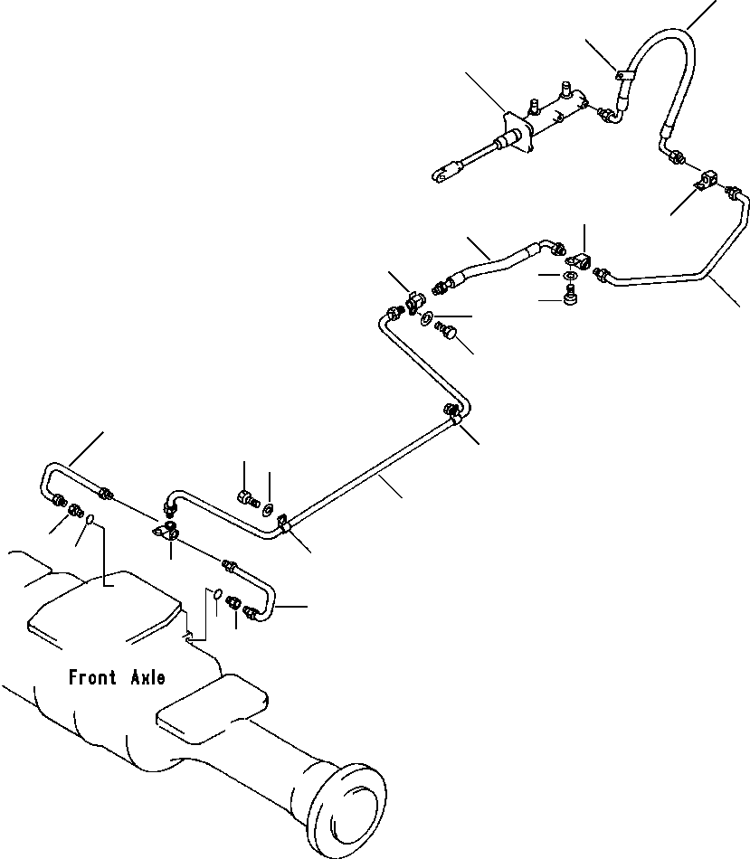 Wheel Loaders DRESSTA / 512 S/N C003001-UP(512) / BRAKE OIL PIPING MASTER CYLINDER TO FRONT AXLE(03-044 : 03-044)
