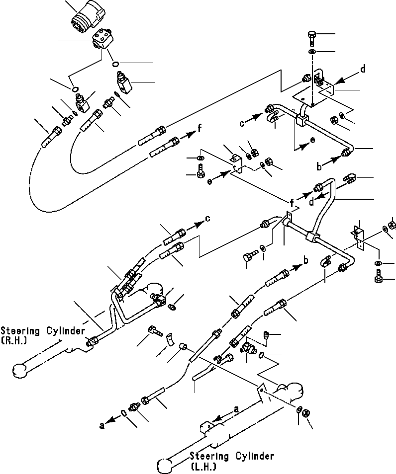 Wheel Loaders DRESSTA / 512 S/N C003001-UP(512) / HYDRAULIC PIPING STEERING VALVE TO STEERING CYLINDERS(04-014 : 04-014)