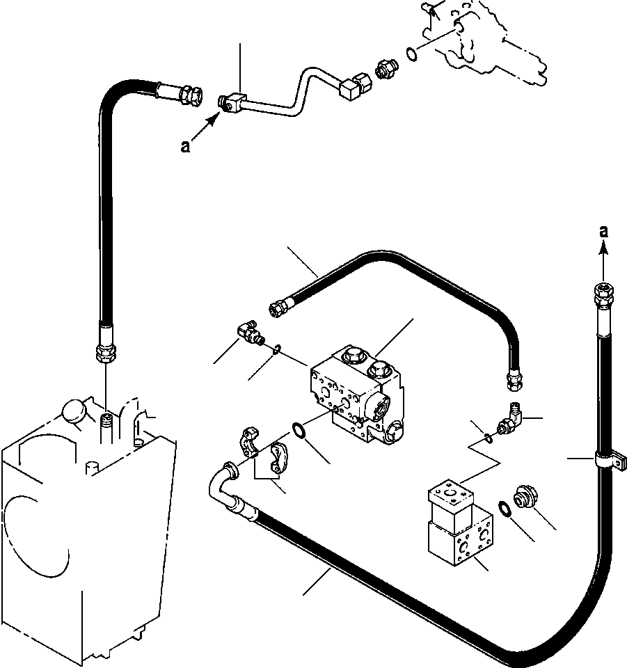 Wheel Loaders DRESSTA / 512 S/N C003001-UP(512) / GROUND DRIVEN STEERING PIPING DIVIDER VALVE TO CONTROL VALVE(04-022 : 04-022)