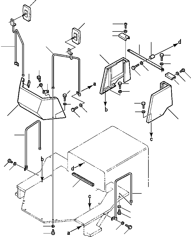 Wheel Loaders DRESSTA / 512 S/N C003001-UP(512) / GUARD AND HAND RAILS FOR MACHINES WITH ROPS CANOPY(05-022 : 05-022)