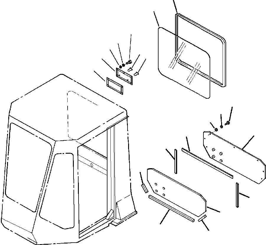 Wheel Loaders DRESSTA / 512 S/N C003001-UP(512) / ROPS CAB REAR CAB WINDOW AND LOWER PANEL(05-060 : 05-060)