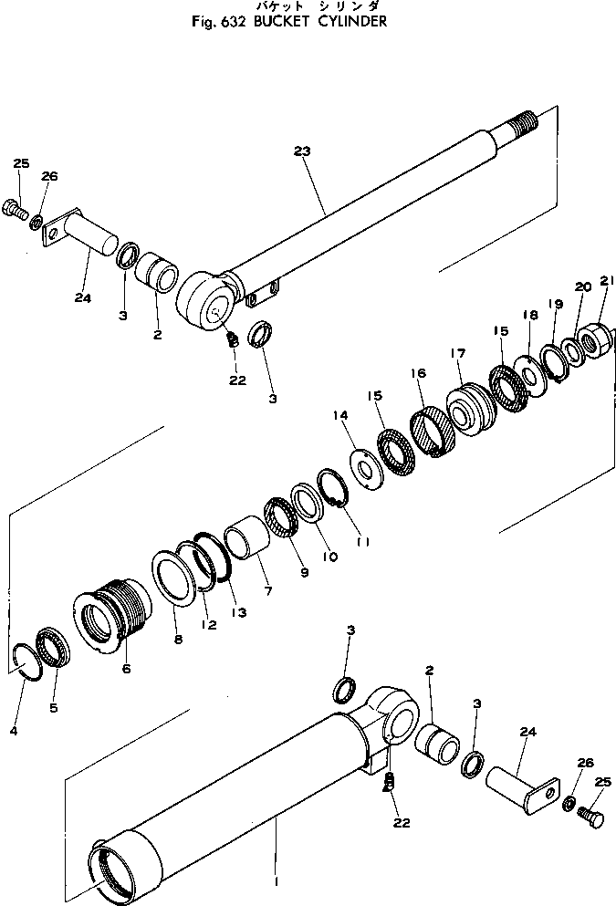 Wheel Loaders Komatsu / 515-1 S/N 10001-UP(515-1r) / BUCKET CYLINDER(180060 : 632)