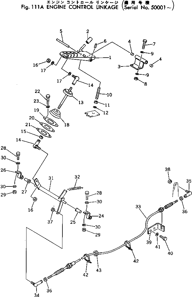 Wheel Loaders Komatsu / 530-1 S/N 10001-49999(530-1r) / ENGINE CONTROL LINKAGE(#50001-)(030030 : 111A)