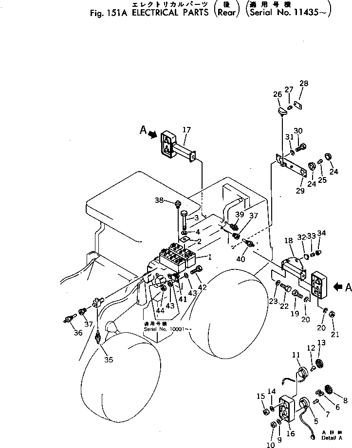 Wheel Loaders Komatsu / 530-1 S/N 10001-49999(530-1r) / ELECTRICAL PARTS (REAR)(#11435-)(030110 : 151A)
