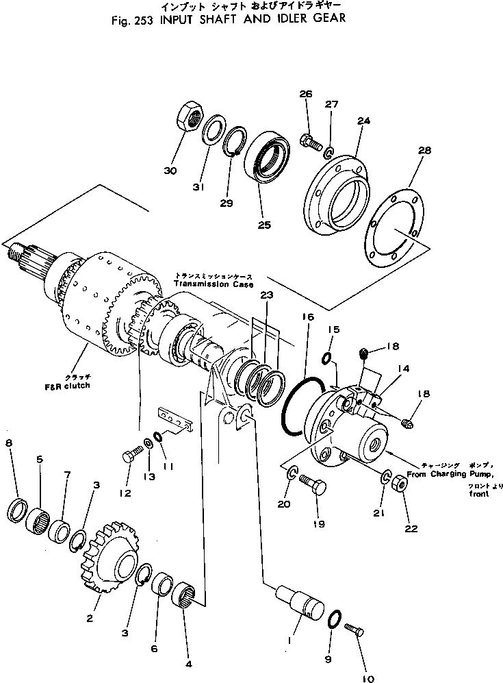 Wheel Loaders Komatsu / 530-1 S/N 10001-49999(530-1r) / INPUT SHAFT AND IDLER GEAR(#10001-)(060060 : 253)