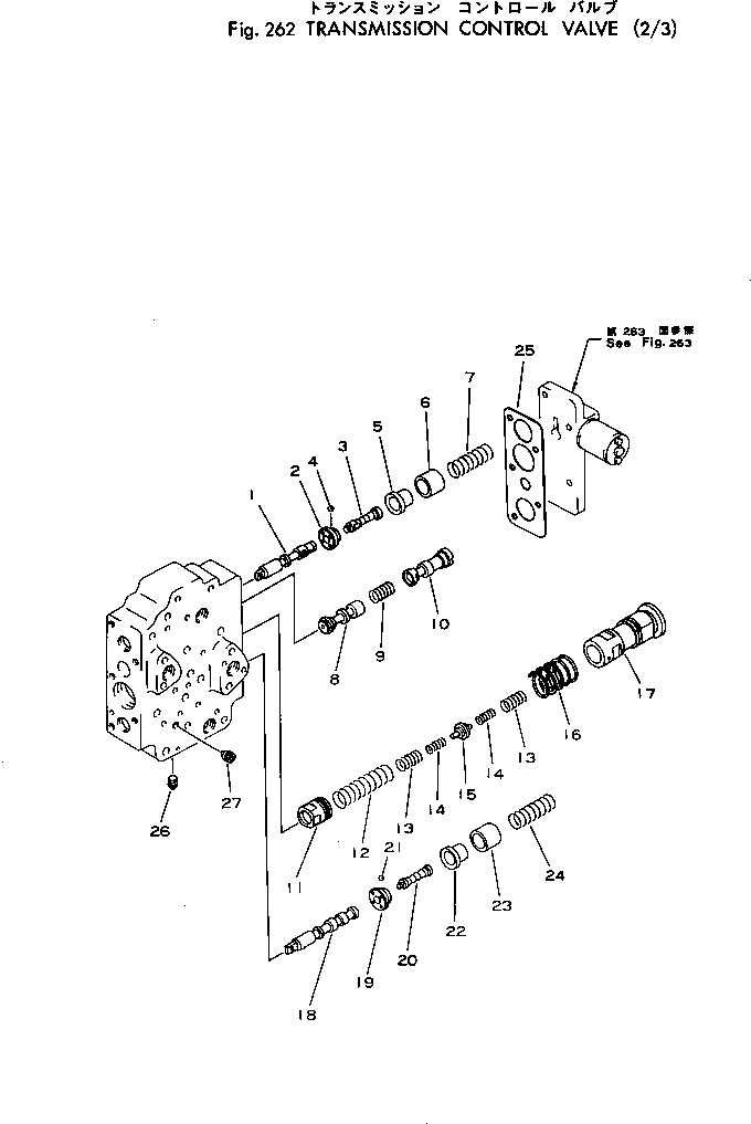 Wheel Loaders Komatsu / 530-1 S/N 10001-49999(530-1r) / TRANSMISSION CONTROL VALVE (2/3)(#10001-)(060140 : 262)