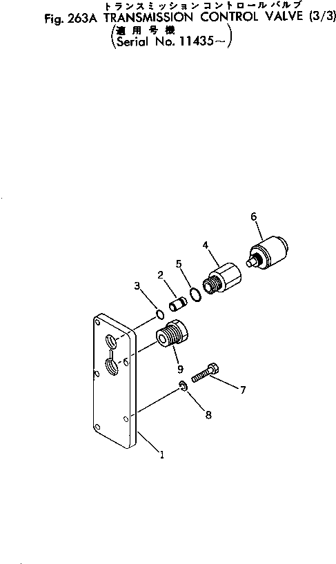 Wheel Loaders Komatsu / 530-1 S/N 10001-49999(530-1r) / TRANSMISSION CONTROL VALVE (3/3)(#11435-)(060160 : 263A)