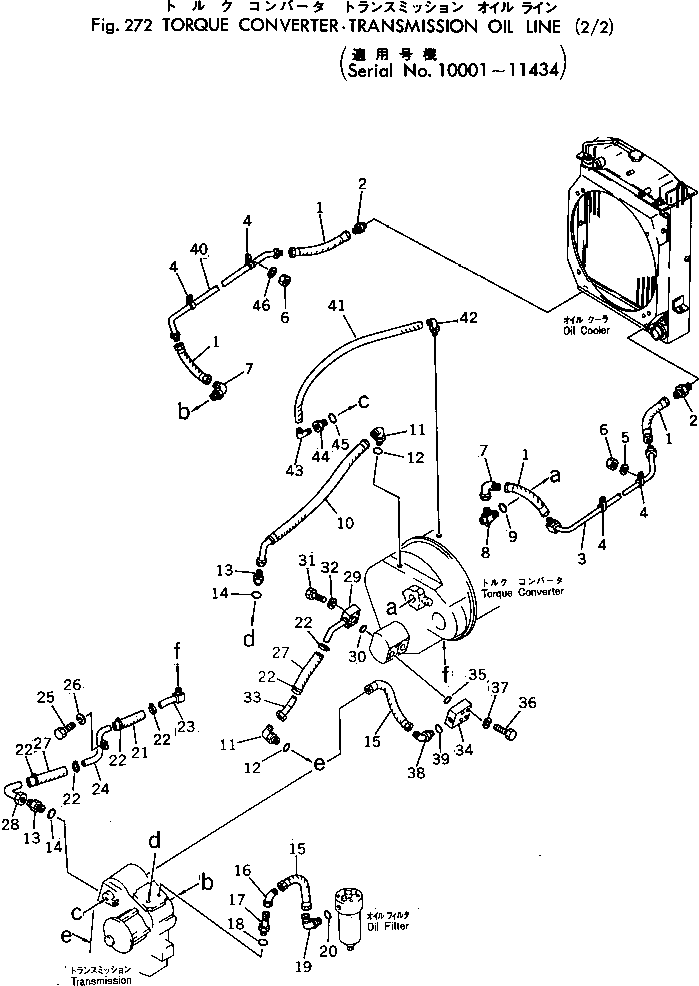 Wheel Loaders Komatsu / 530-1 S/N 10001-49999(530-1r) / TORQUE CONVERTER ? TRANSMISSION OIL LINE (2/2)(#10001-11434)(060190 : 272)