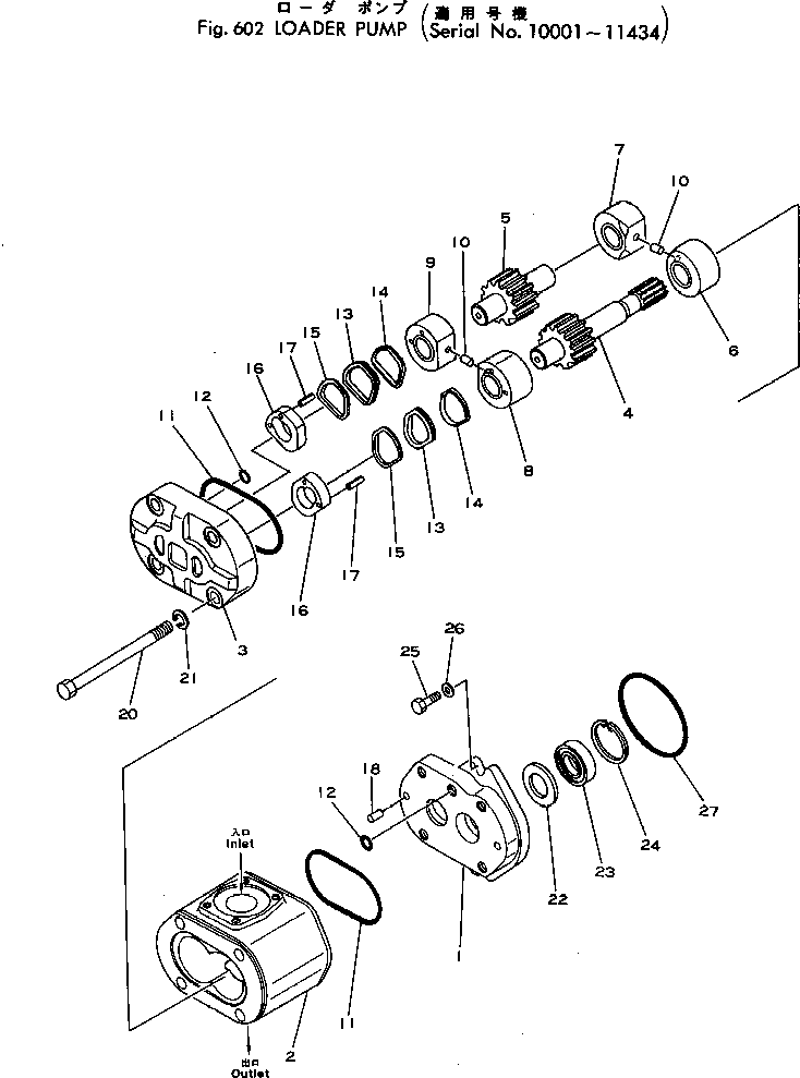 Wheel Loaders Komatsu / 530-1 S/N 10001-49999(530-1r) / LOADER PUMP(#10001-11434)(180030 : 602)