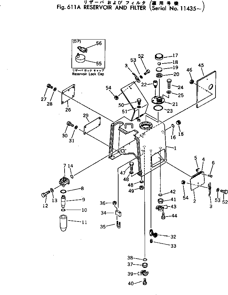 Wheel Loaders Komatsu / 530-1 S/N 10001-49999(530-1r) / RESERVOIR AND FILTER(#11435-)(180060 : 611A)